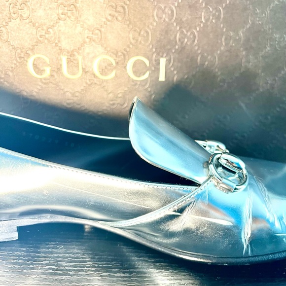 Gucci Metalic Silver Horsebit Argento Loafer - Picture 7 of 9